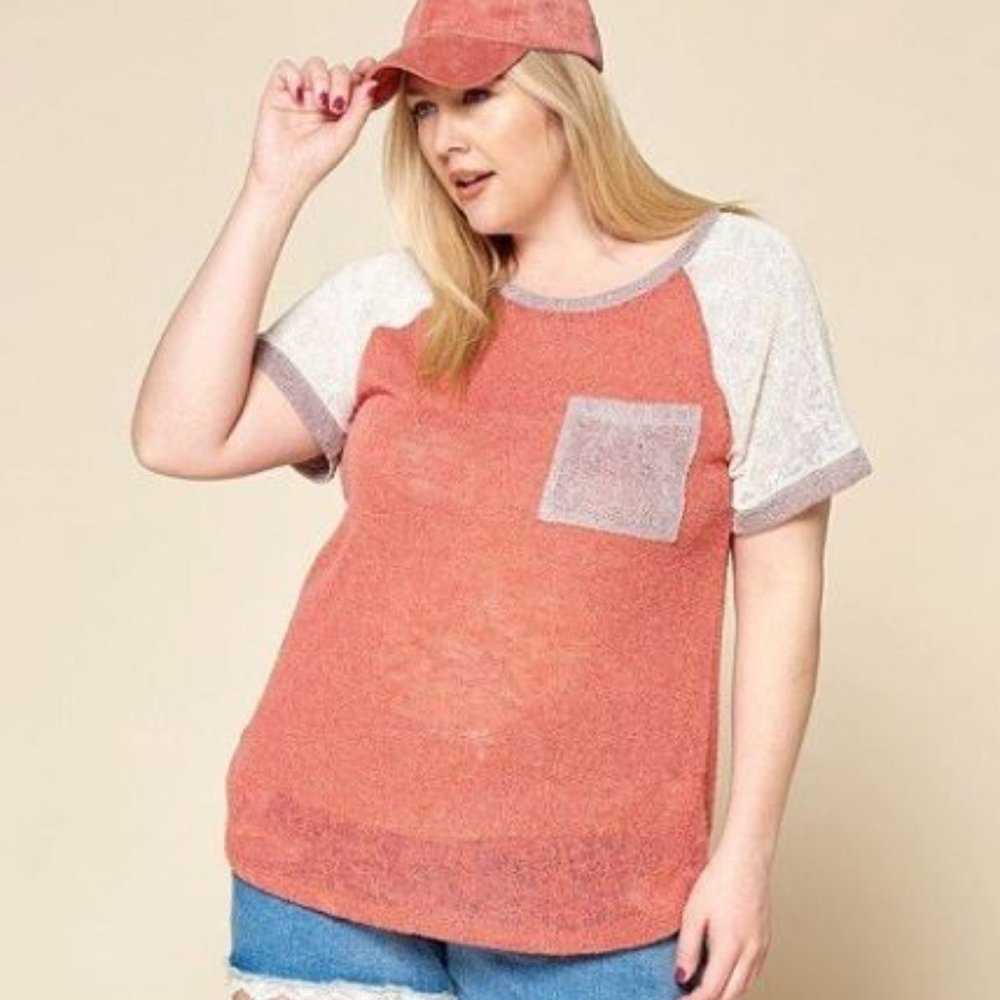 Color-blocked Sweater Knit Top